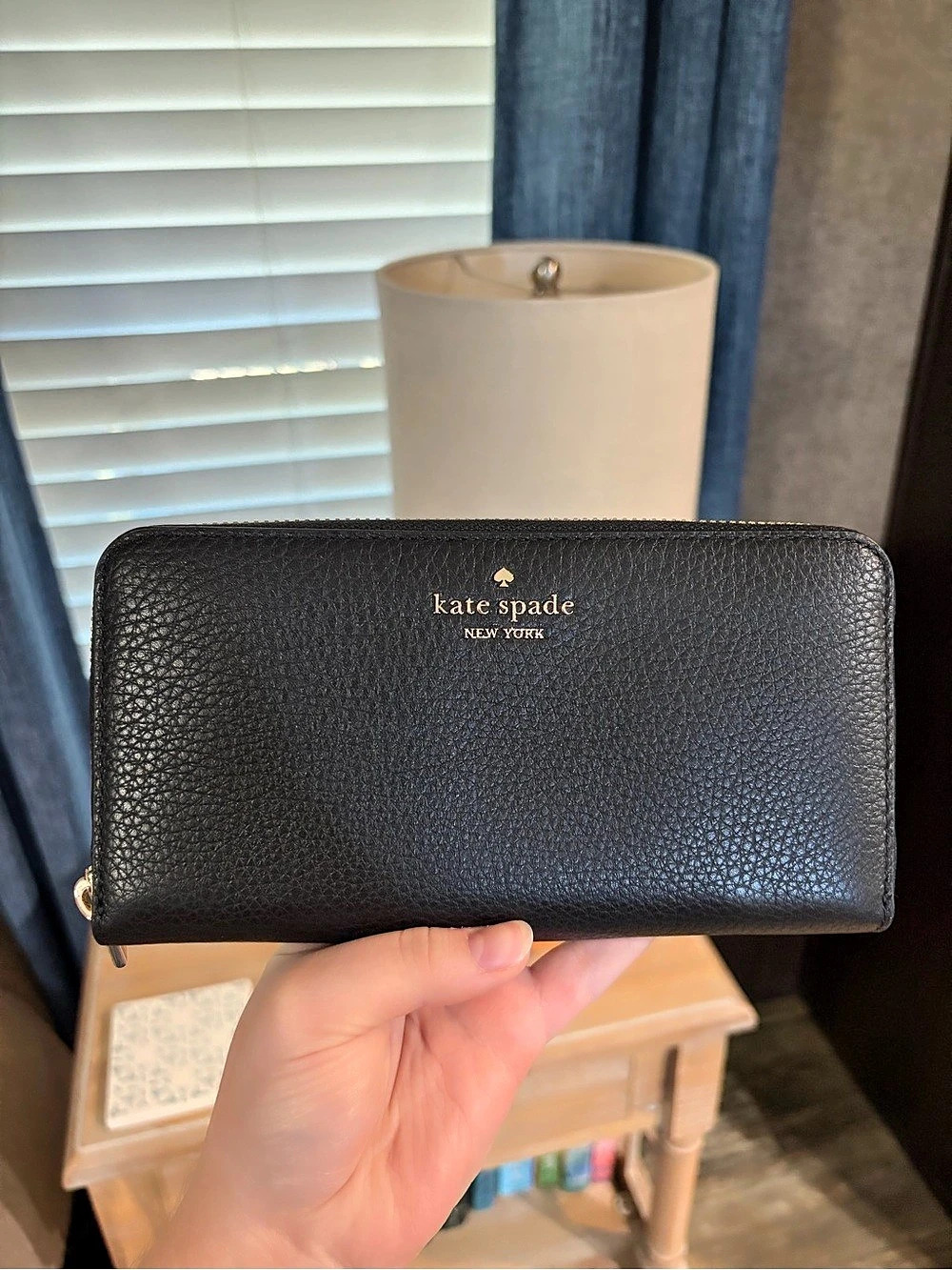 Kate Spade Black Zip Around Wallet Like New